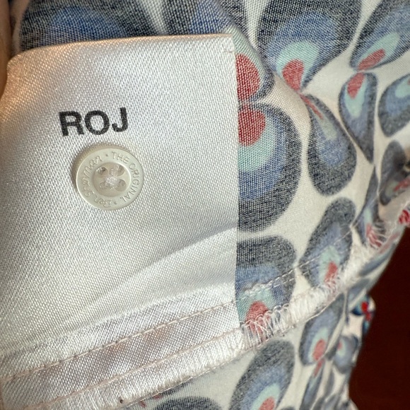 😎 The Original Ben Sherman Vintage Geometric Mod Blue and Red Men's Shirt - Picture 10 of 12